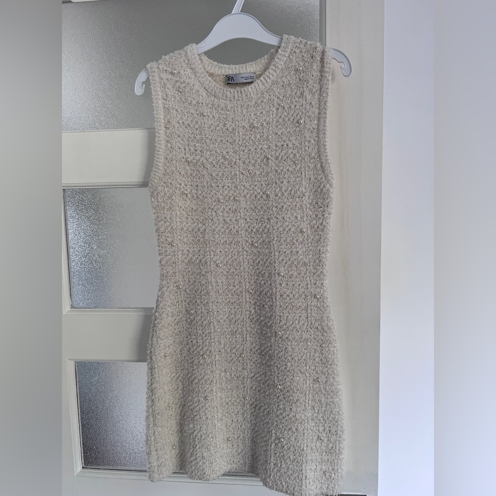 Zara Cream Textured Mini Dress